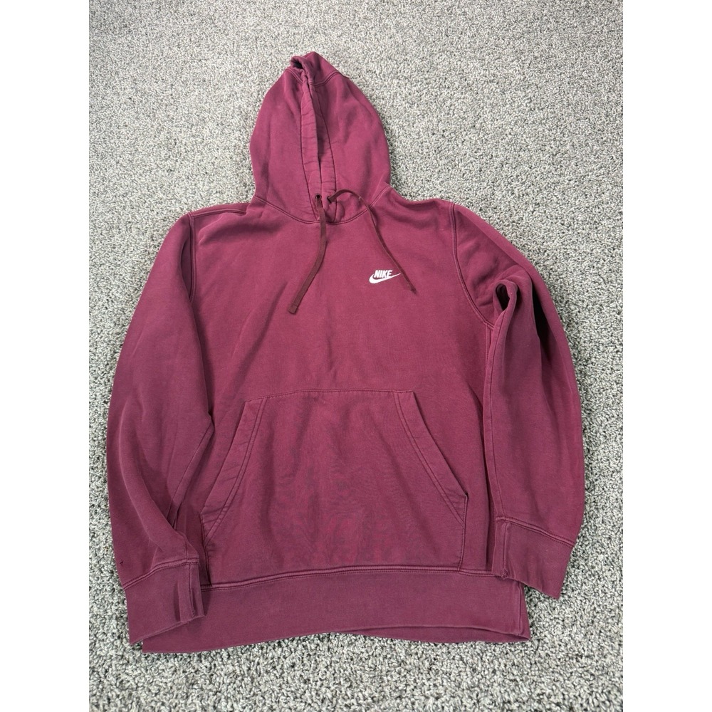 Nike Sportswear Men's Club Fleece Pullover Hoodie Size Small Red
